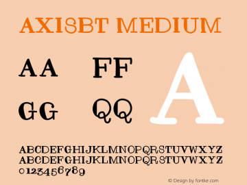 AxisBT Version 001.000 Font Sample