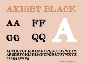 AxisBT-Black Version 001.000 Font Sample