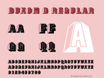 Buxom D Regular Version 001.005 Font Sample