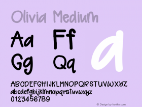 Olivia Version 001.000 Font Sample