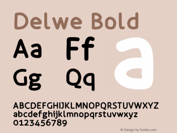 Delwe-Bold Version 001.000 Font Sample