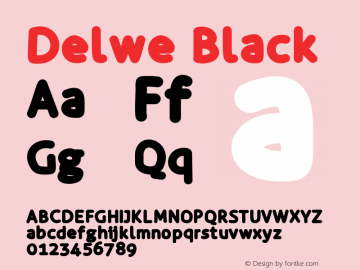 Delwe-Black Version 001.000 Font Sample