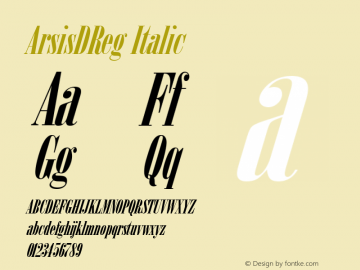 ArsisDReg Italic Version 001.005图片样张