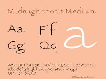 MidnightFont Version 001.000 Font Sample
