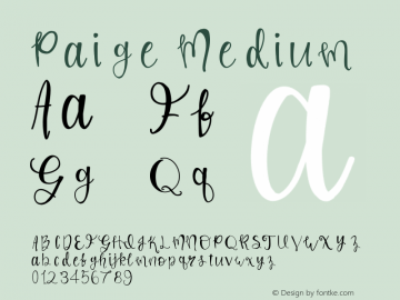 Paige Version 001.000 Font Sample