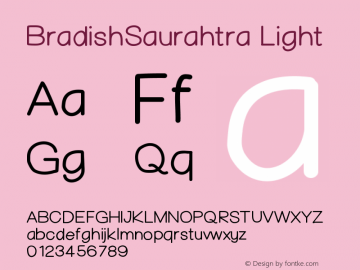 BradishSaurahtra-Light Version 001.000 Font Sample