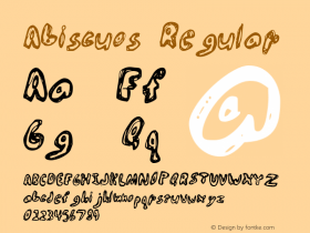 Abiscuos Regular 1998; 1.0, initial release Font Sample