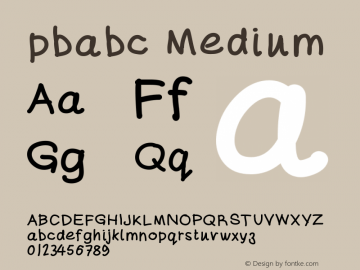 pbabc Version 001.000 Font Sample