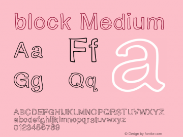 block Version 001.000 Font Sample