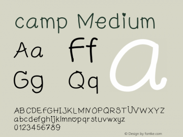 camp Version 001.000 Font Sample