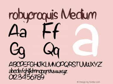 robycroquis Version 001.000 Font Sample