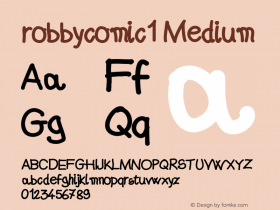 robbycomic1 Version 001.000 Font Sample