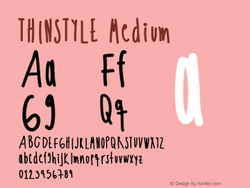 THINSTYLE Version 001.000 Font Sample