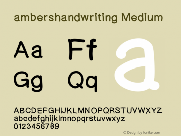 ambershandwriting Version 001.000 Font Sample