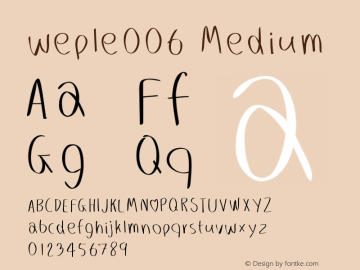 weple006 Version 001.000 Font Sample