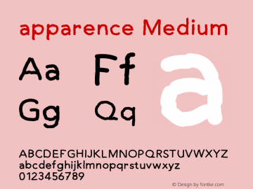 apparence Version 001.000 Font Sample