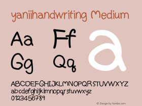 yaniihandwriting Version 001.000 Font Sample