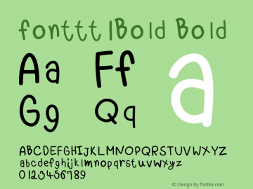 fonttt1Bold Version 001.000 Font Sample