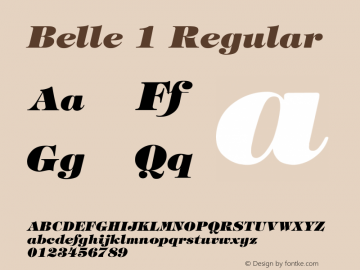 Belle 1 Regular Unknown Font Sample