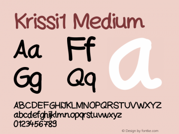 Krissi1 Version 001.000 Font Sample