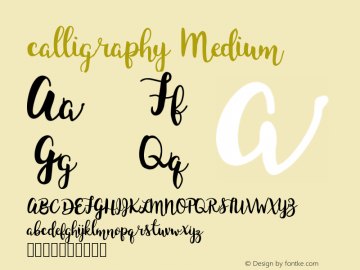 calligraphy Version 001.000 Font Sample