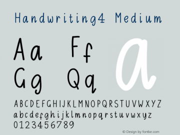 Handwriting4 Version 001.000 Font Sample