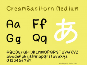 CreamSasitorn Version 001.000 Font Sample