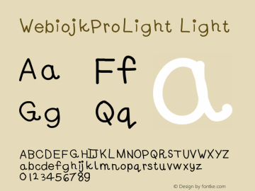 WebiojkProLight Version 001.000 Font Sample