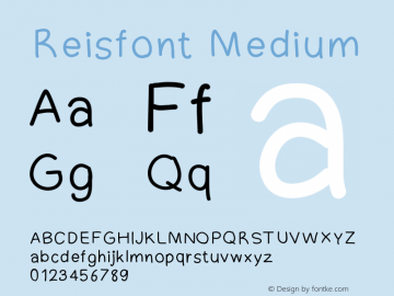 Reisfont Version 001.000 Font Sample