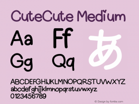CuteCute Version 001.000 Font Sample