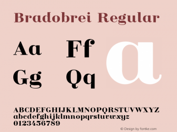 Bradobrei Regular Version 1.000 Font Sample