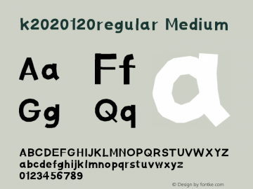 k2020120regular Version 001.000 Font Sample