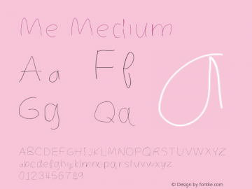 Me Medium Version 001.000 Font Sample