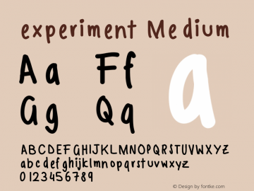 experiment Version 001.000 Font Sample