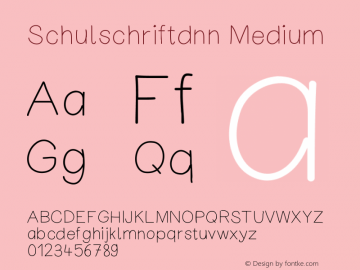 Schulschriftdnn Version 001.000 Font Sample