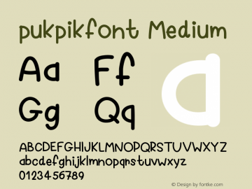 pukpikfont Version 001.000图片样张