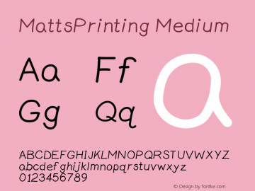 MattsPrinting Version 001.000 Font Sample