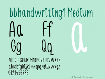 bbhandwriting1 Version 001.000图片样张