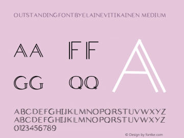 OutstandingfontbyElaineVitikainen Version 001.000 Font Sample