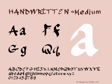 HANDWRITTEN Version 001.000 Font Sample