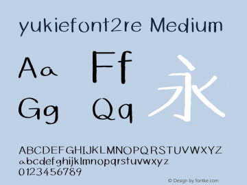 yukiefont2re-Medium Version 001.000 Font Sample