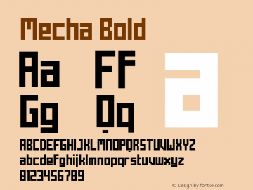 Mecha Bold Version 1.0 Font Sample