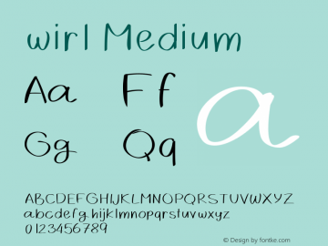 wirl Version 001.000 Font Sample