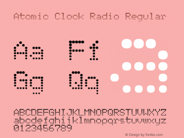 Atomic Clock Radio Regular www.pizzadude.dk Font Sample