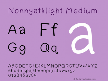 Nonnyatklight Version 001.000 Font Sample