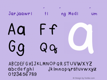 Jarjaawriting Version 001.000 Font Sample