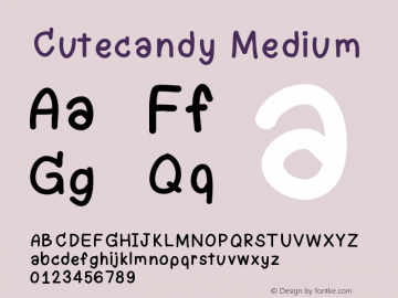 Cutecandy Version 001.000 Font Sample