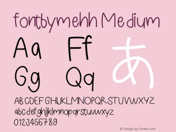 fontbymehh Version 001.000图片样张