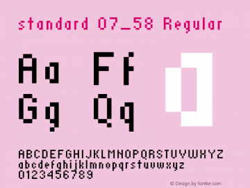 standard 07_58 Regular Version 2.012 Font Sample