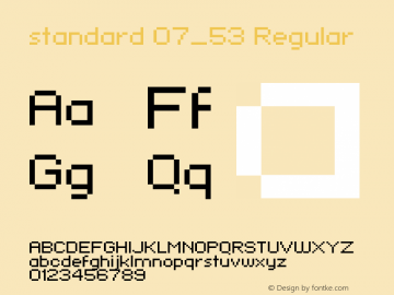 standard 07_53 Regular Version 2.012 Font Sample